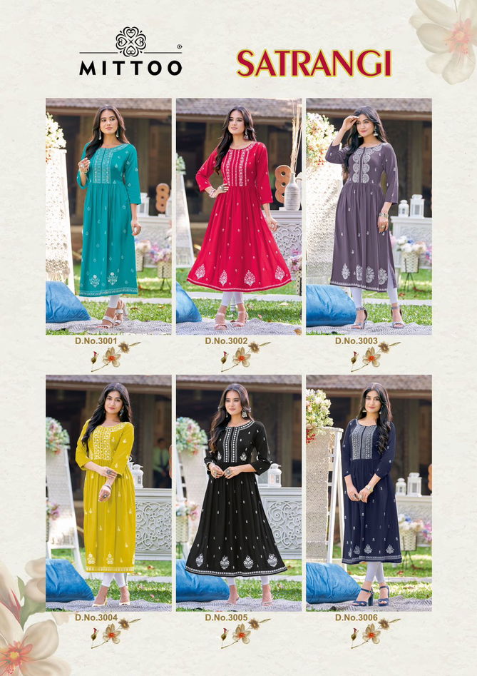 Mittoo Satrangi Thread Work Designer Kurtis Catalog
